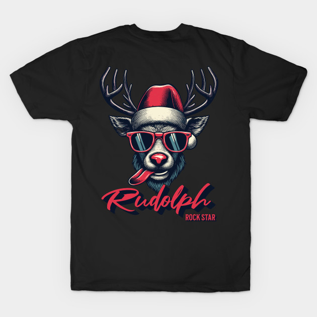 Christmas print design of Rudolph rock star by Casually Fashion Store